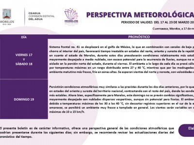 <a href="/noticias/fin-de-semana-largo-con-cielo-nublado-y-temperaturas-calidas-en-morelos">Fin de semana largo con cielo nublado y temperaturas cálidas en Morelos</a>